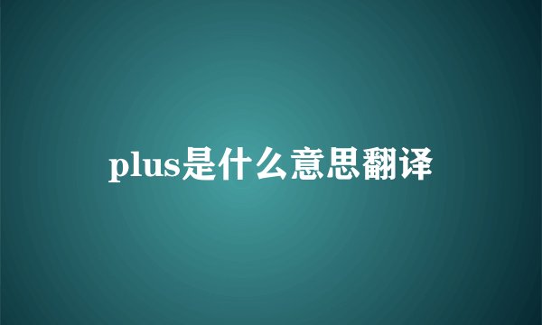 plus是什么意思翻译