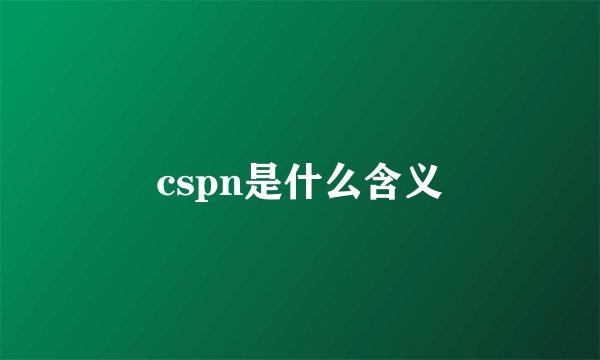 cspn是什么含义