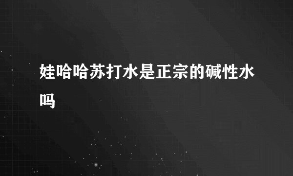 娃哈哈苏打水是正宗的碱性水吗