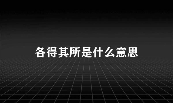各得其所是什么意思