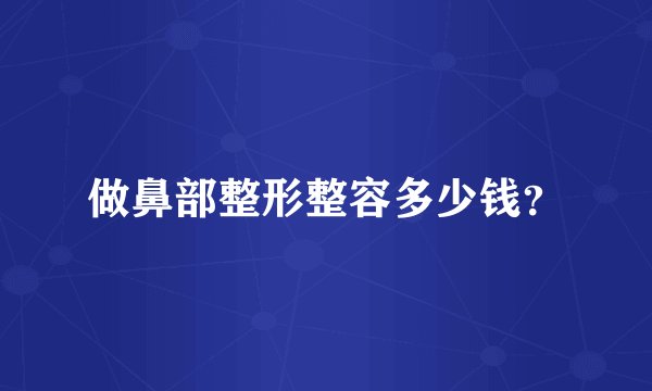 做鼻部整形整容多少钱？