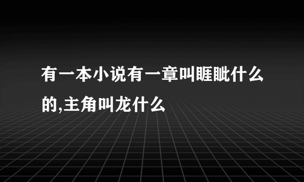 有一本小说有一章叫睚眦什么的,主角叫龙什么