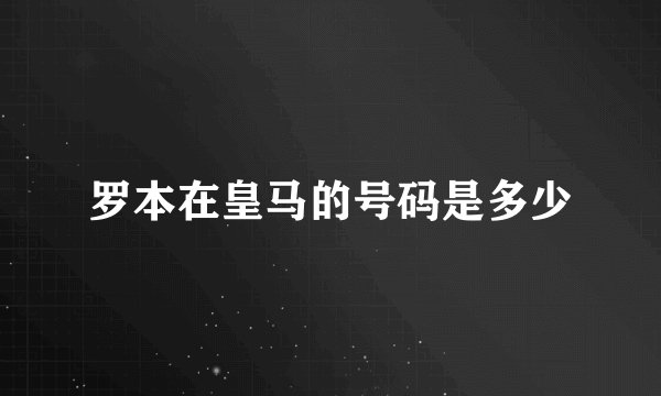 罗本在皇马的号码是多少
