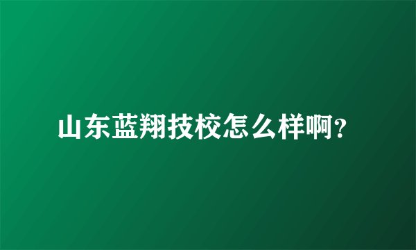 山东蓝翔技校怎么样啊?