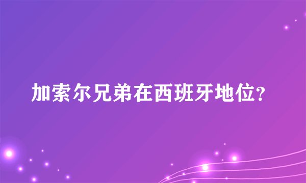 加索尔兄弟在西班牙地位？