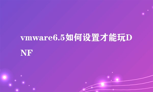 vmware6.5如何设置才能玩DNF