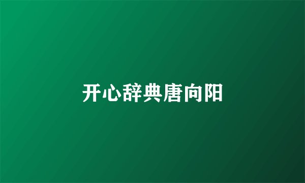 开心辞典唐向阳