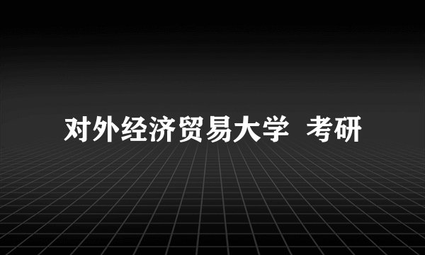 对外经济贸易大学  考研