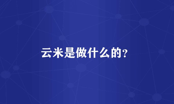 云米是做什么的？