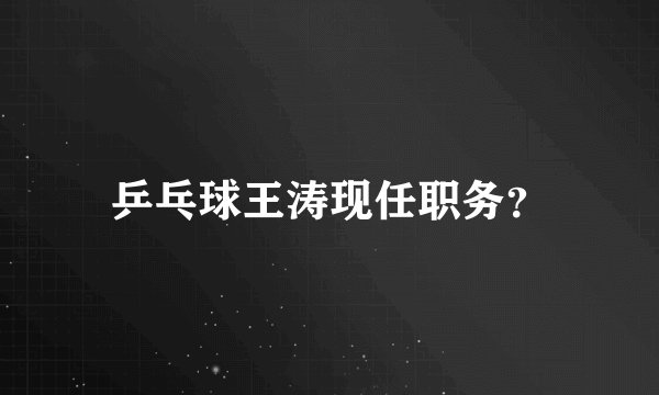 乒乓球王涛现任职务？