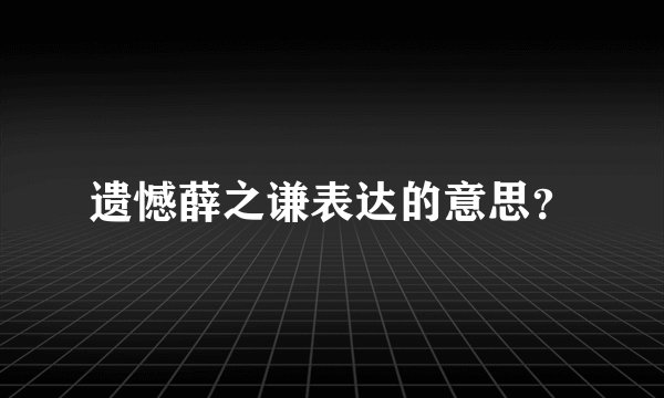 遗憾薛之谦表达的意思？