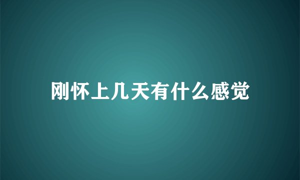 刚怀上几天有什么感觉
