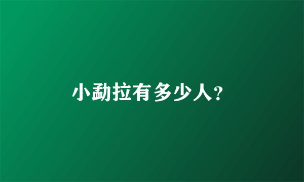 小勐拉有多少人？