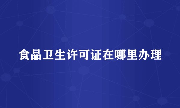 食品卫生许可证在哪里办理