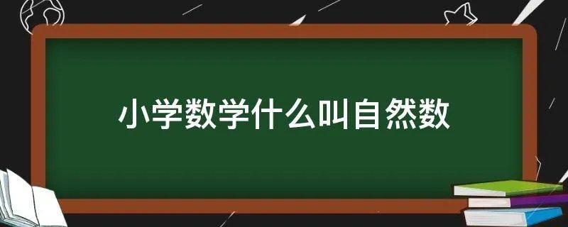小学数学什么叫自然数