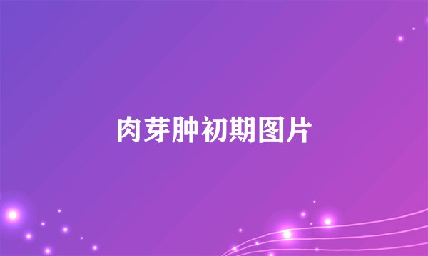 肉芽肿初期图片