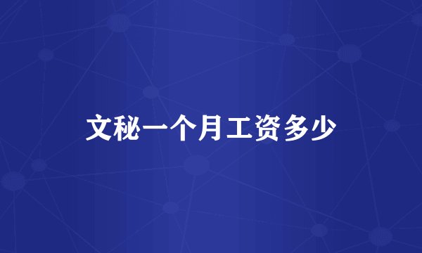 文秘一个月工资多少