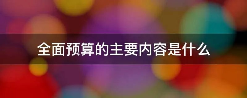 全面预算的主要内容是什么