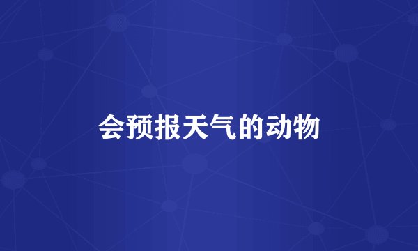 会预报天气的动物