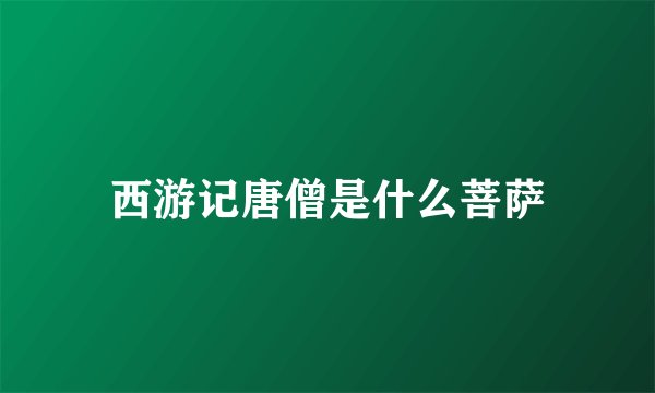 西游记唐僧是什么菩萨