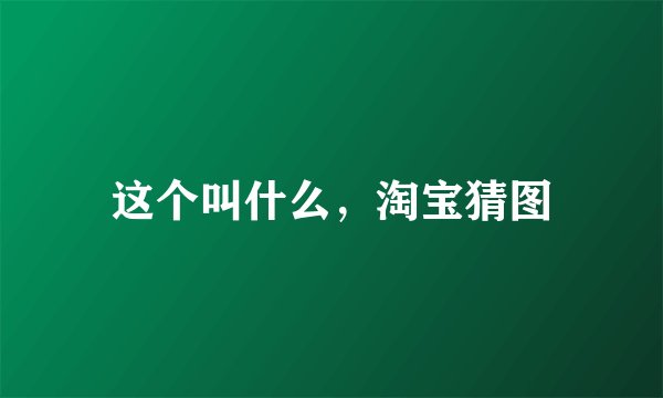 这个叫什么，淘宝猜图