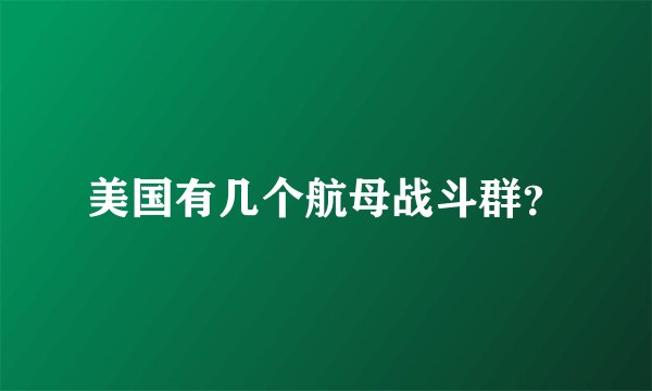 美国有几个航母战斗群？