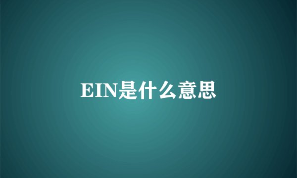 EIN是什么意思