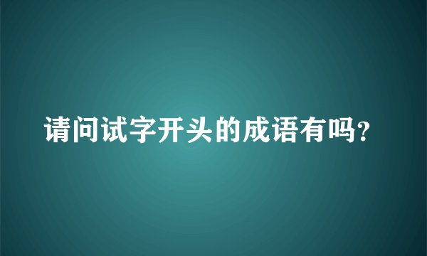 请问试字开头的成语有吗？
