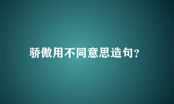 骄傲用不同意思造句?