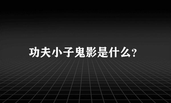 功夫小子鬼影是什么？