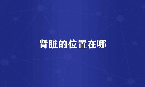 肾脏的位置在哪