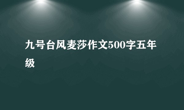 九号台风麦莎作文500字五年级