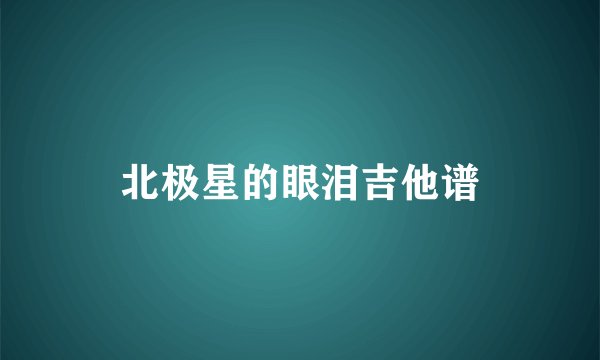 北极星的眼泪吉他谱