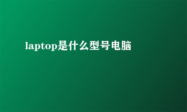 laptop是什么型号电脑