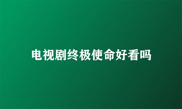 电视剧终极使命好看吗