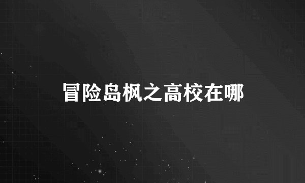 冒险岛枫之高校在哪