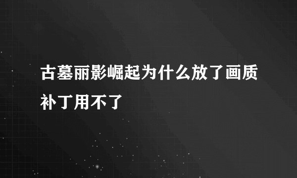 古墓丽影崛起为什么放了画质补丁用不了