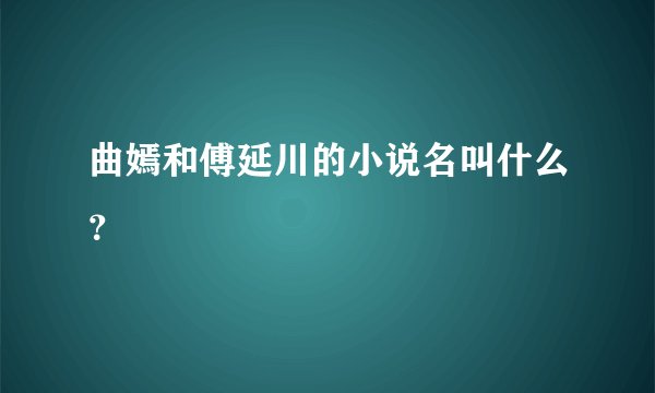 曲嫣和傅延川的小说名叫什么？