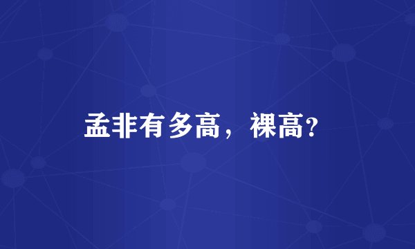 孟非有多高，裸高？