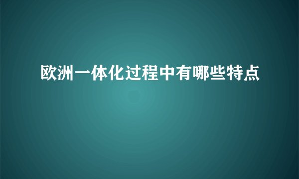 欧洲一体化过程中有哪些特点