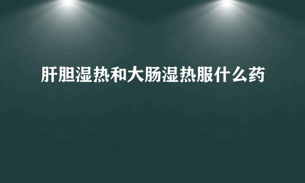 肝胆湿热和大肠湿热服什么药