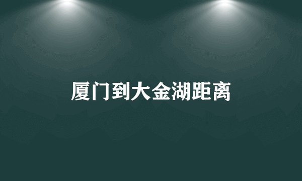 厦门到大金湖距离