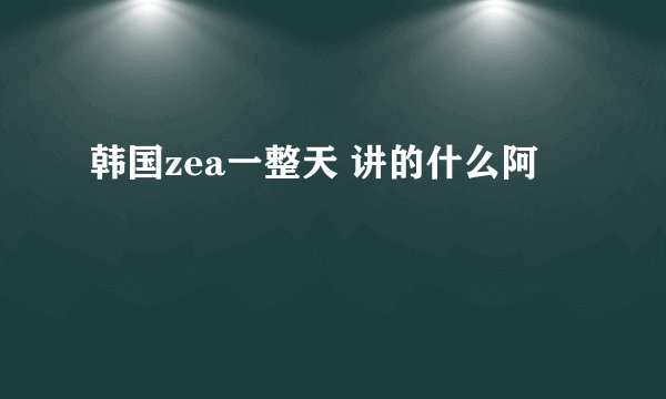 韩国zea一整天 讲的什么阿