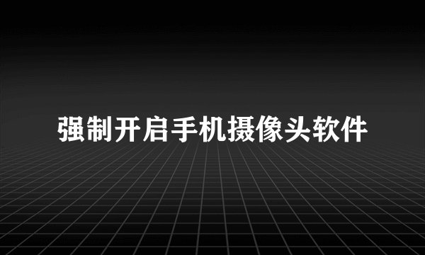 强制开启手机摄像头软件