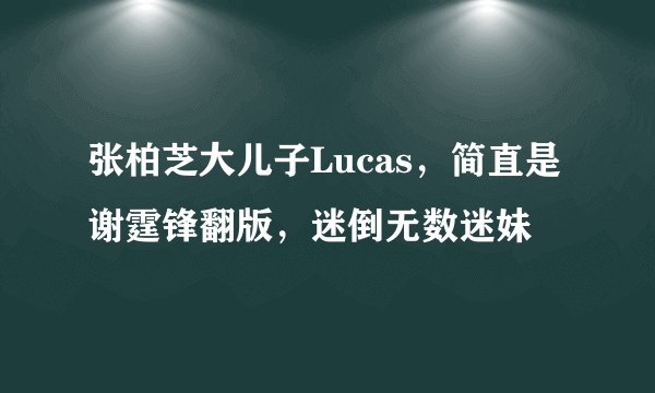 张柏芝大儿子Lucas,简直是谢霆锋翻版,迷倒无数迷妹