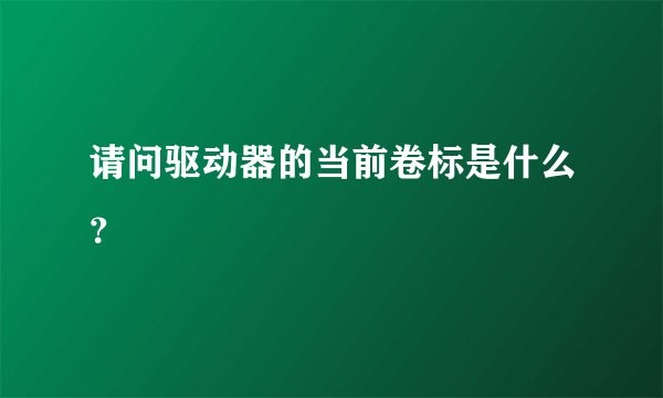 请问驱动器的当前卷标是什么？