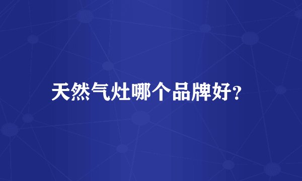 天然气灶哪个品牌好？