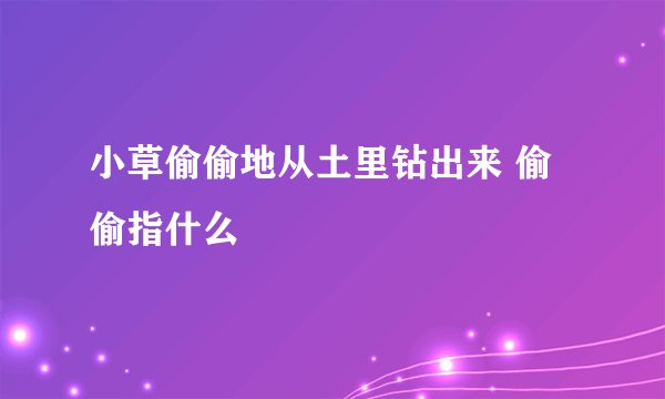 小草偷偷地从土里钻出来 偷偷指什么
