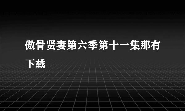 傲骨贤妻第六季第十一集那有下载