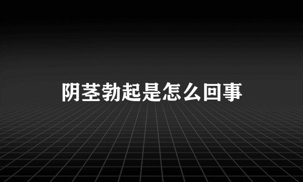 阴茎勃起是怎么回事